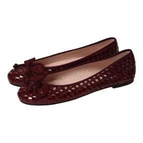 44875 - Bordo Patent Leather Flats for Teen/Women by Pretty Ballerinas