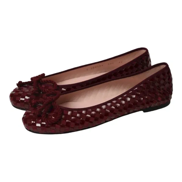 44875 - Bordo Patent Leather Flats for Teen/Women by Pretty Ballerinas