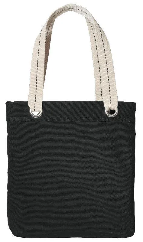 6 ct Colorful Cotton Canvas Allie Tote Bag with Interior Lining - By Bundle