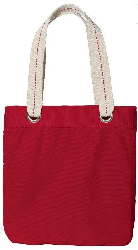 6 ct Colorful Cotton Canvas Allie Tote Bag with Interior Lining - By Bundle