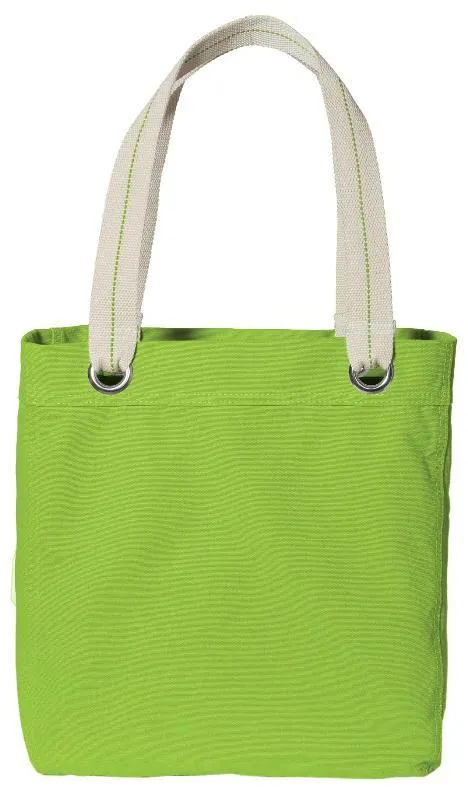 6 ct Colorful Cotton Canvas Allie Tote Bag with Interior Lining - By Bundle