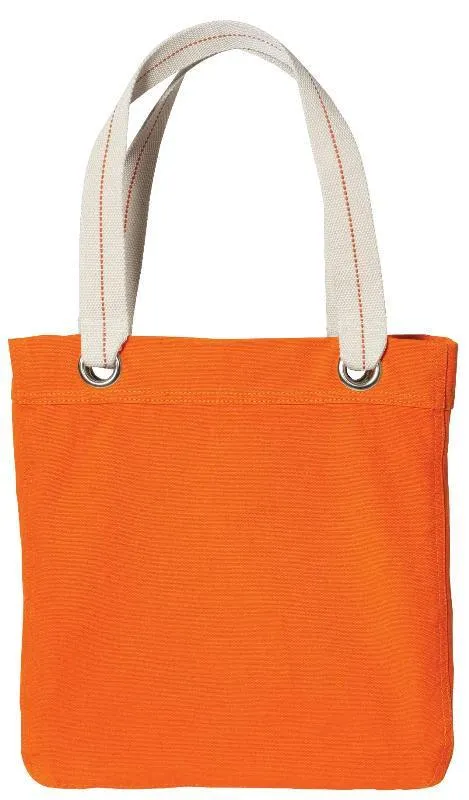 6 ct Colorful Cotton Canvas Allie Tote Bag with Interior Lining - By Bundle