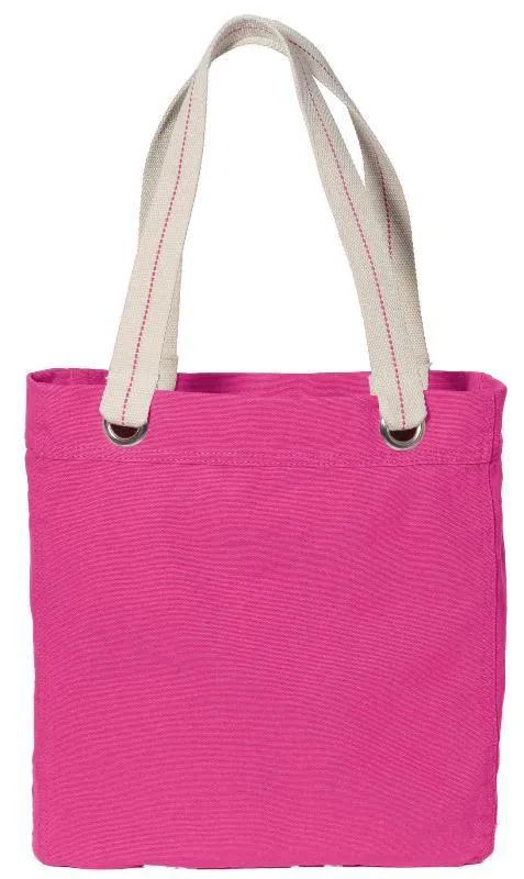 6 ct Colorful Cotton Canvas Allie Tote Bag with Interior Lining - By Bundle