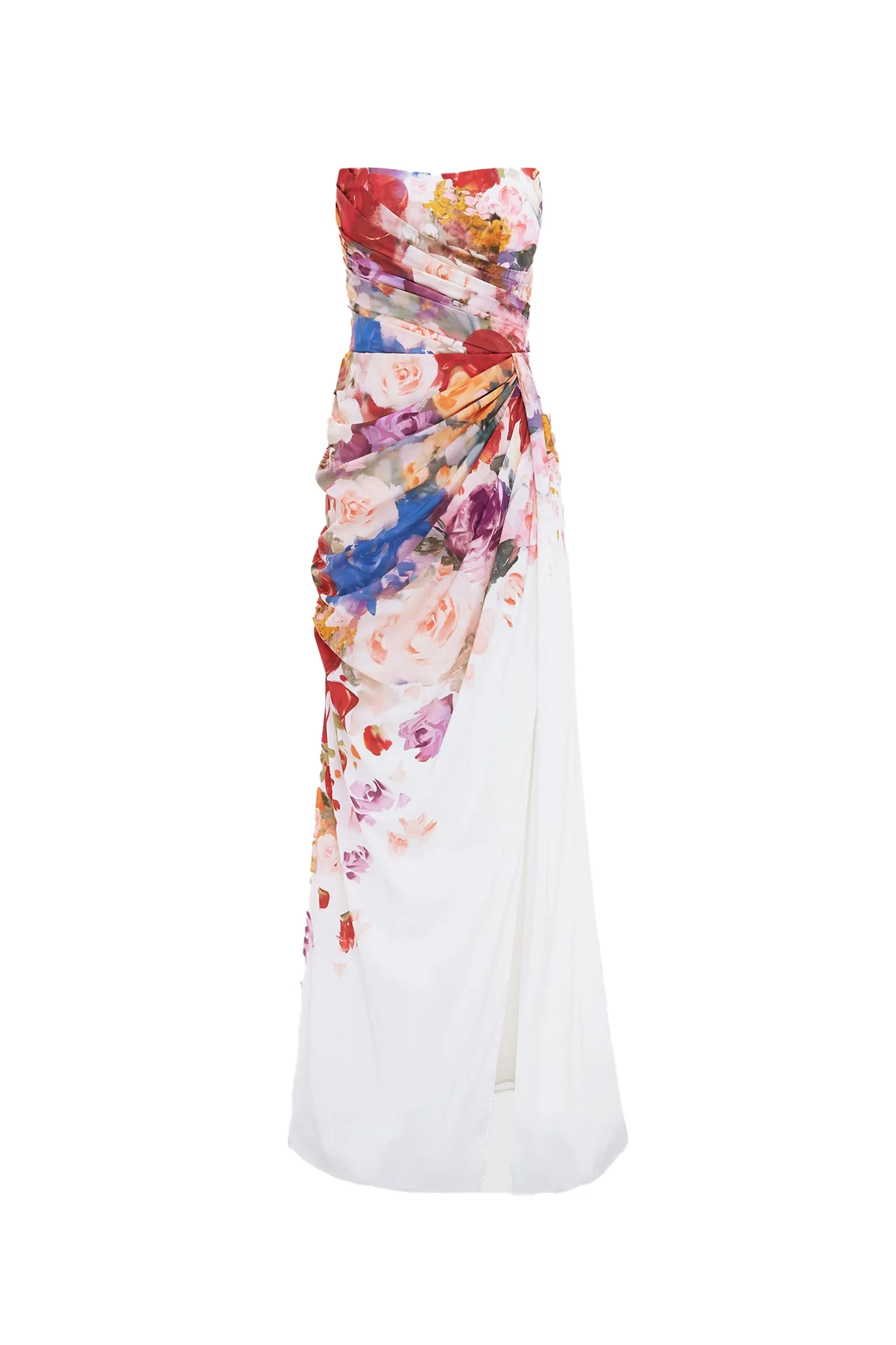 Anastasia Bustier Gown Fleur Print by Leo Lin