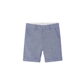 Blue Linen Shorts