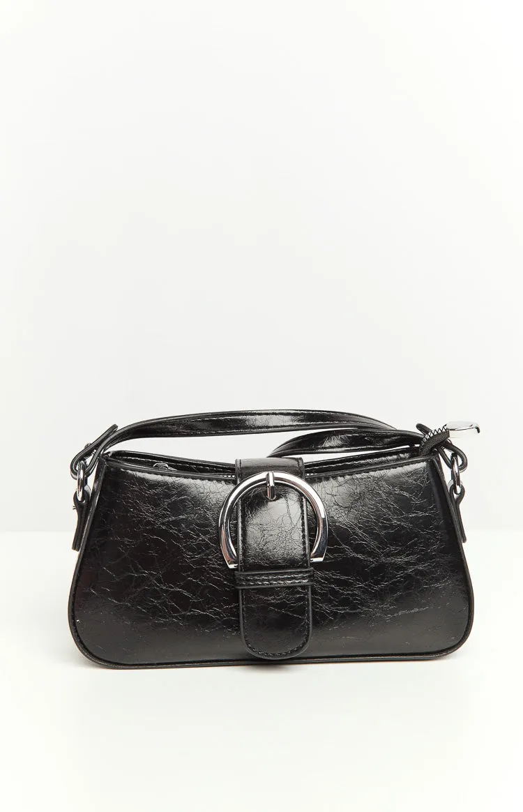 Bowie Black PU Cross Body Bag