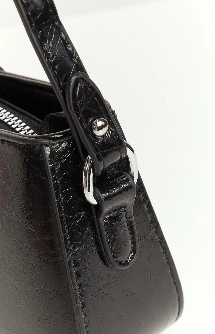 Bowie Black PU Cross Body Bag