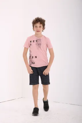 Boy's Peach T-Shirt - EBTTS18-010