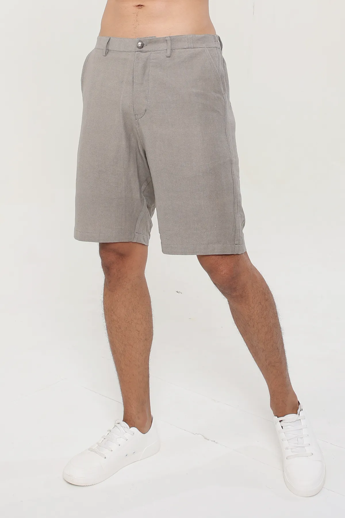 Brown color Linen Cotton plain shorts | stylematters