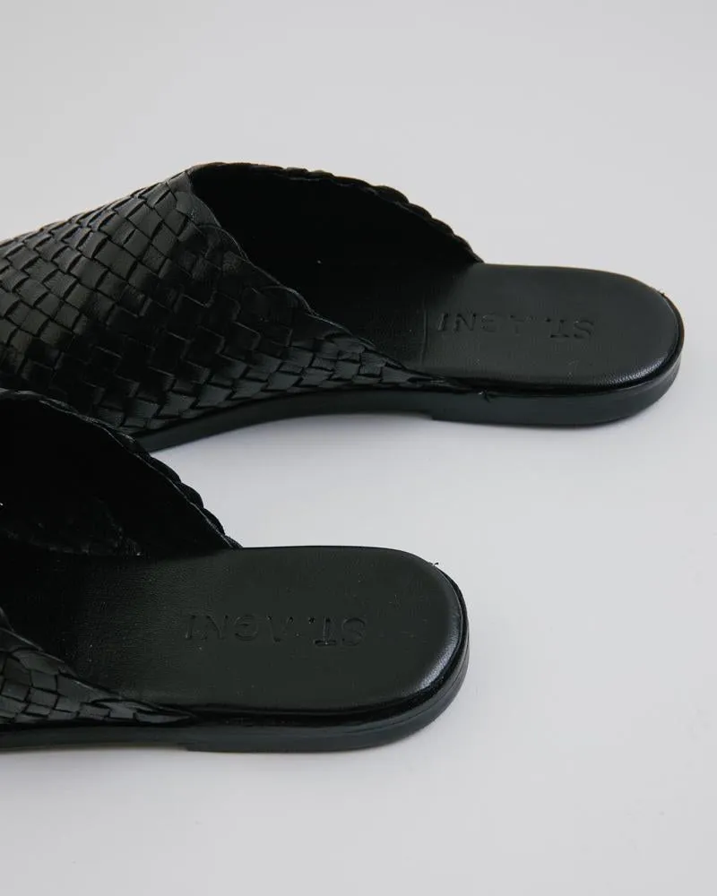 Caio Woven Flat in Black