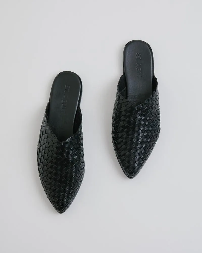 Caio Woven Flat in Black