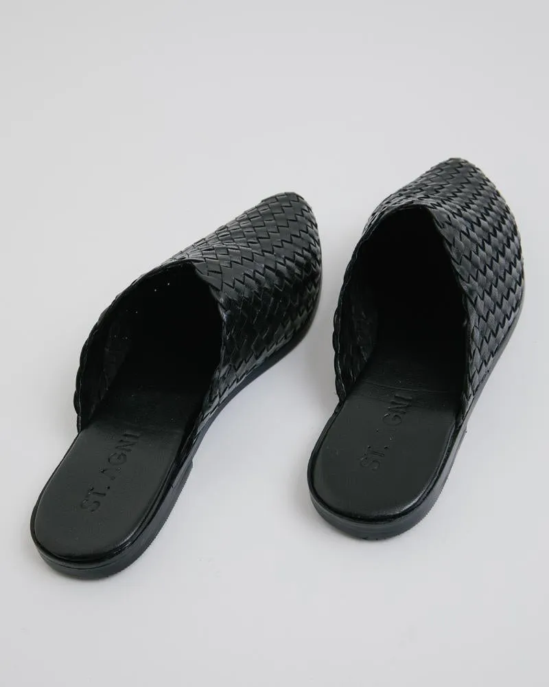 Caio Woven Flat in Black