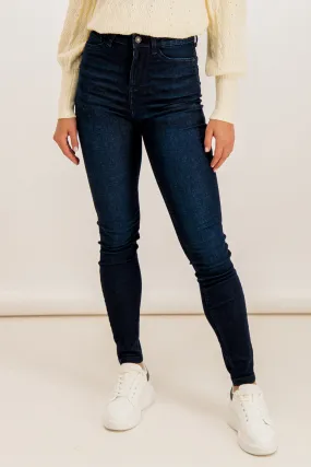 Callie High Waisted Skinny Dark Wash Jeans