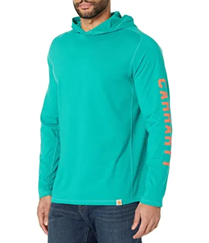 Carhartt 106654 mens Force Relaxed Fit Midweight Long-Sleeve Logo Graphic Hooded T-Shirt 105481