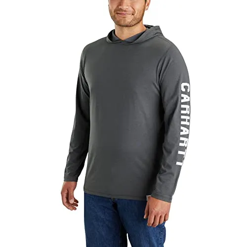 Carhartt 106654 mens Force Relaxed Fit Midweight Long-Sleeve Logo Graphic Hooded T-Shirt 105481