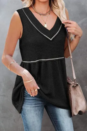 Casual Solid Patchwork V Neck Tops(7 Colors)