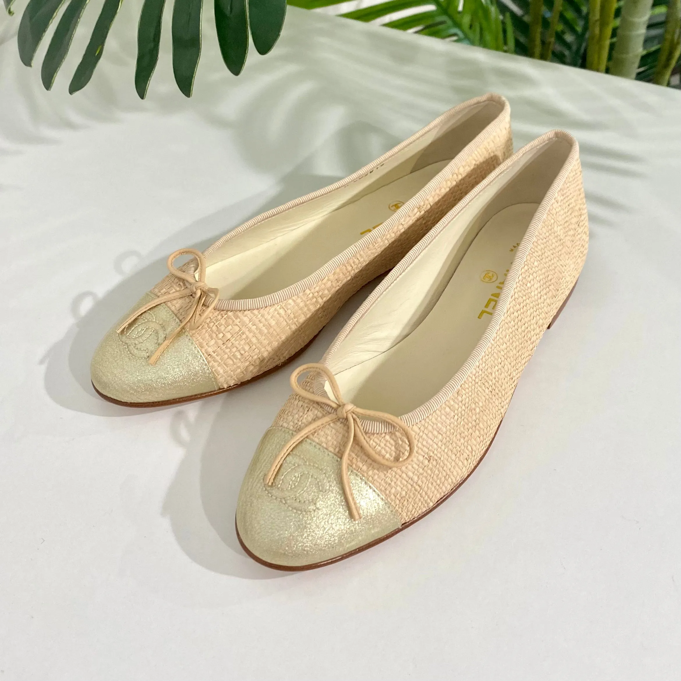 Chanel Raffia Ballet Flats