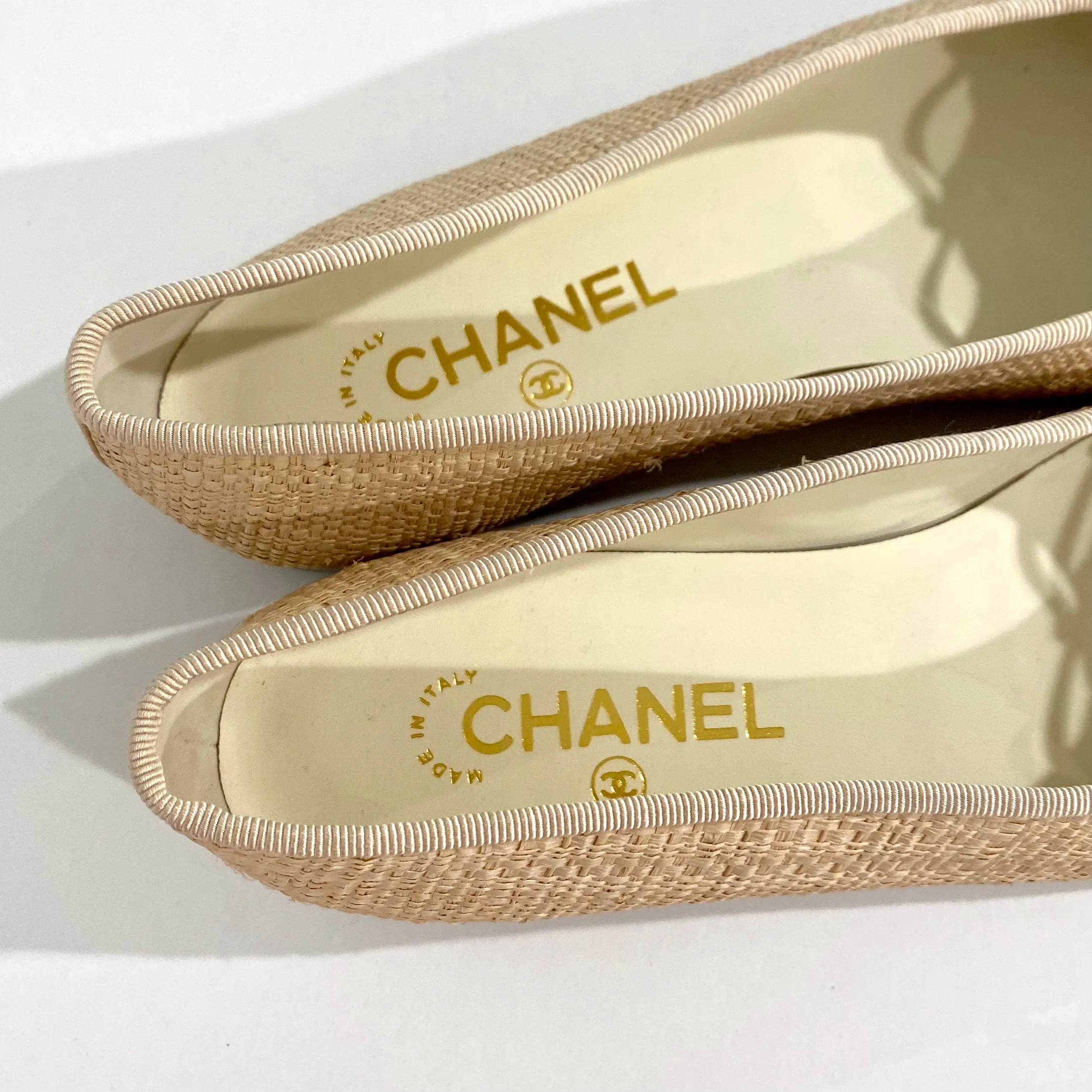 Chanel Raffia Ballet Flats