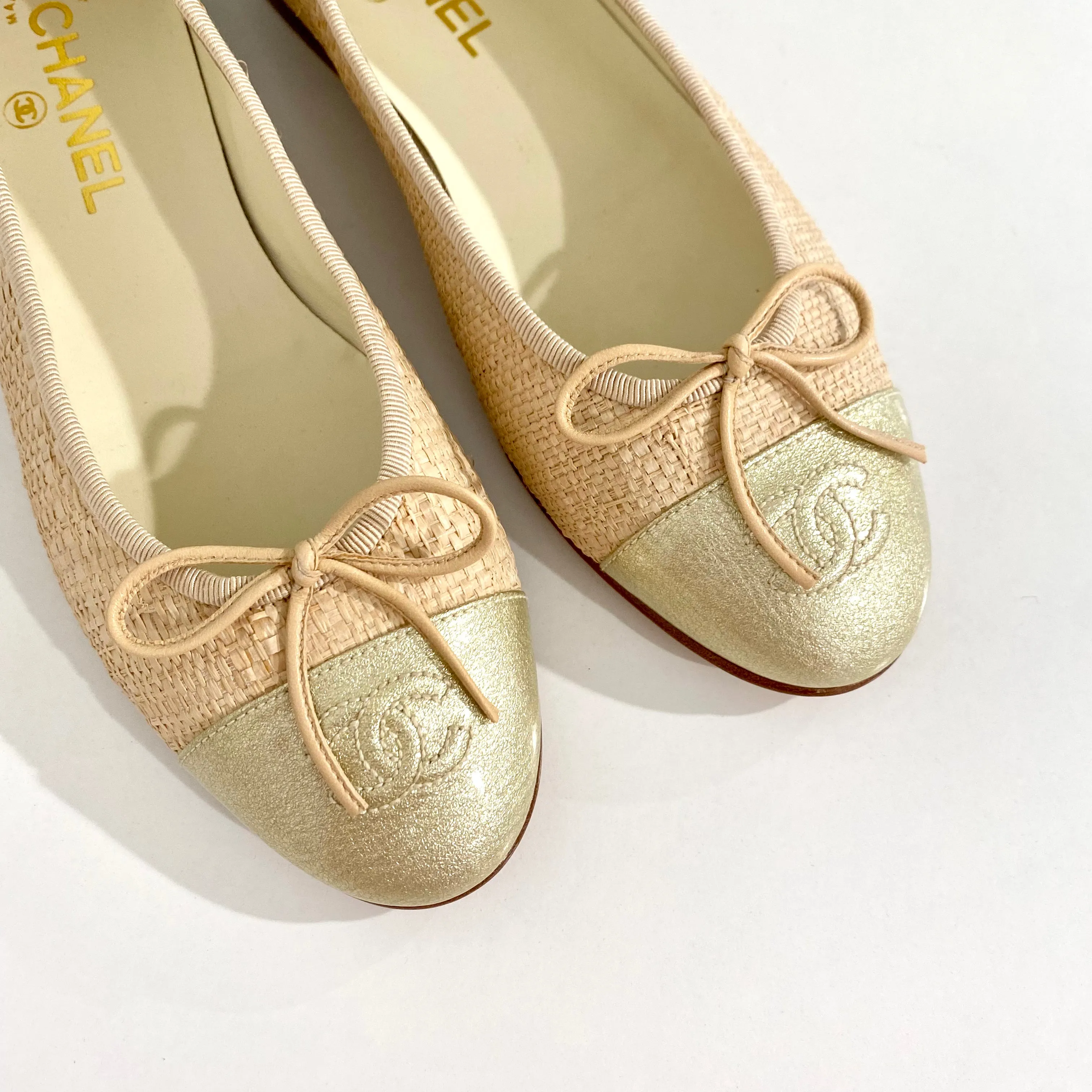 Chanel Raffia Ballet Flats