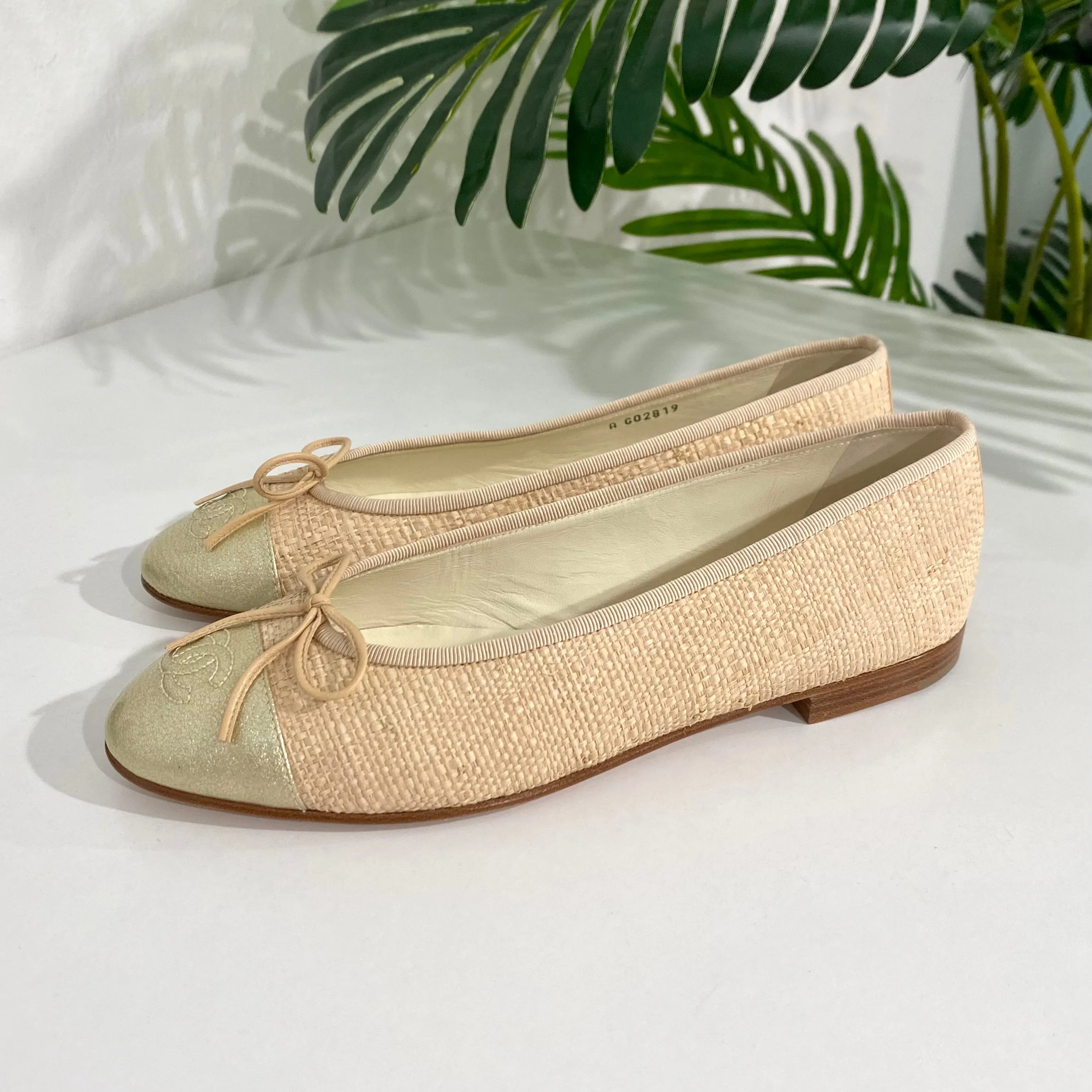 Chanel Raffia Ballet Flats