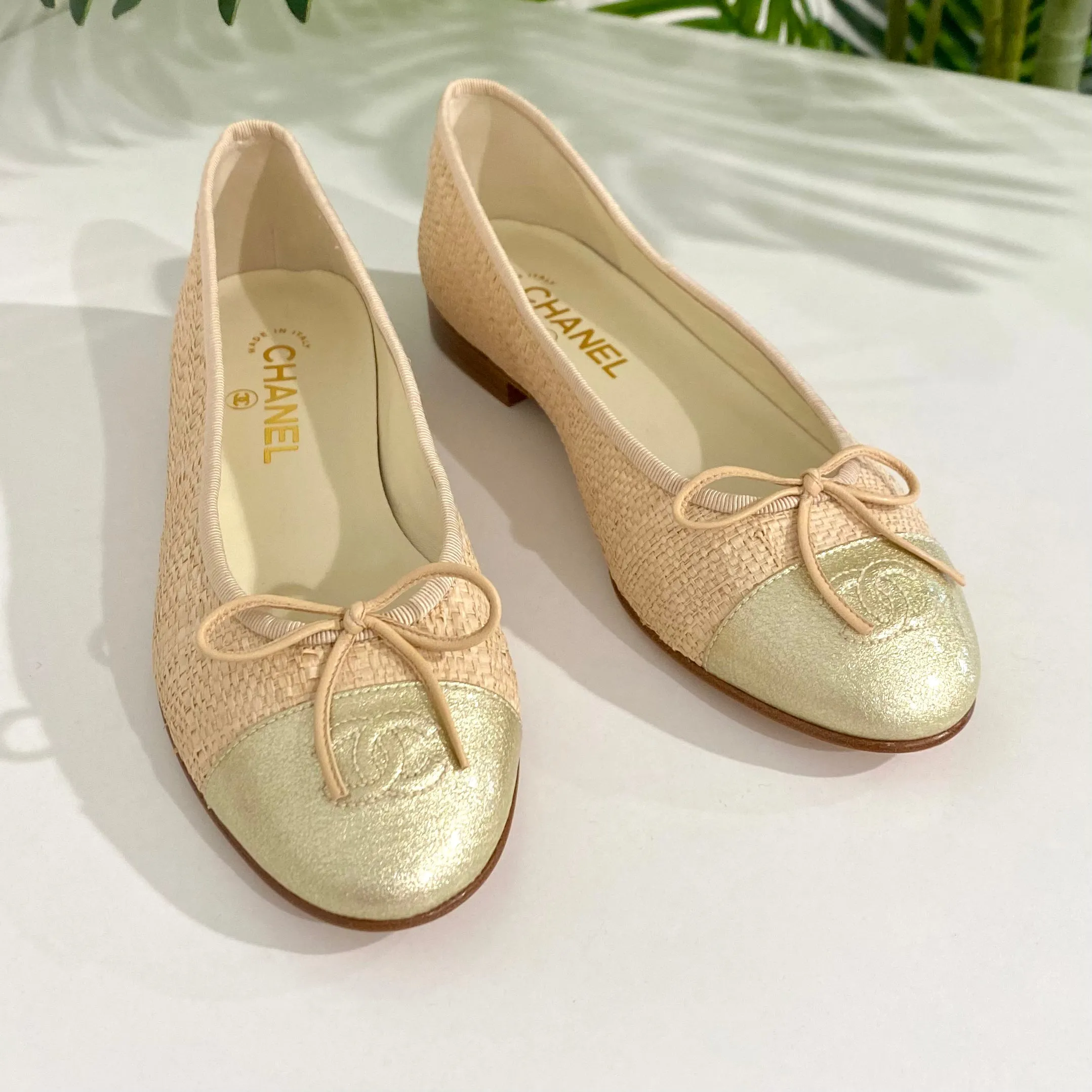 Chanel Raffia Ballet Flats