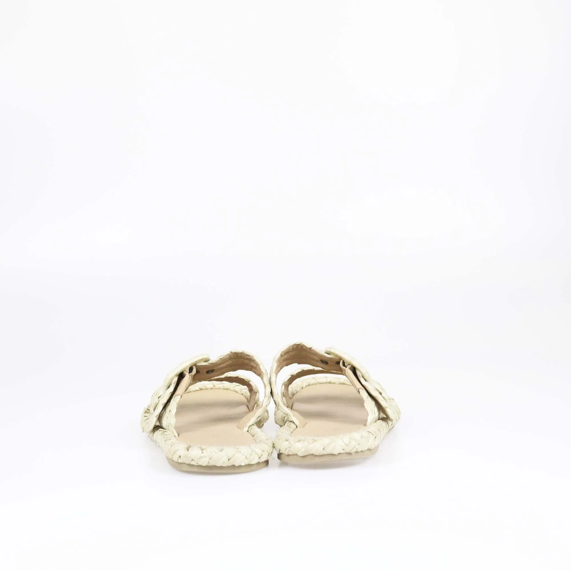 Christian Dior Natural Woven Flat Slides