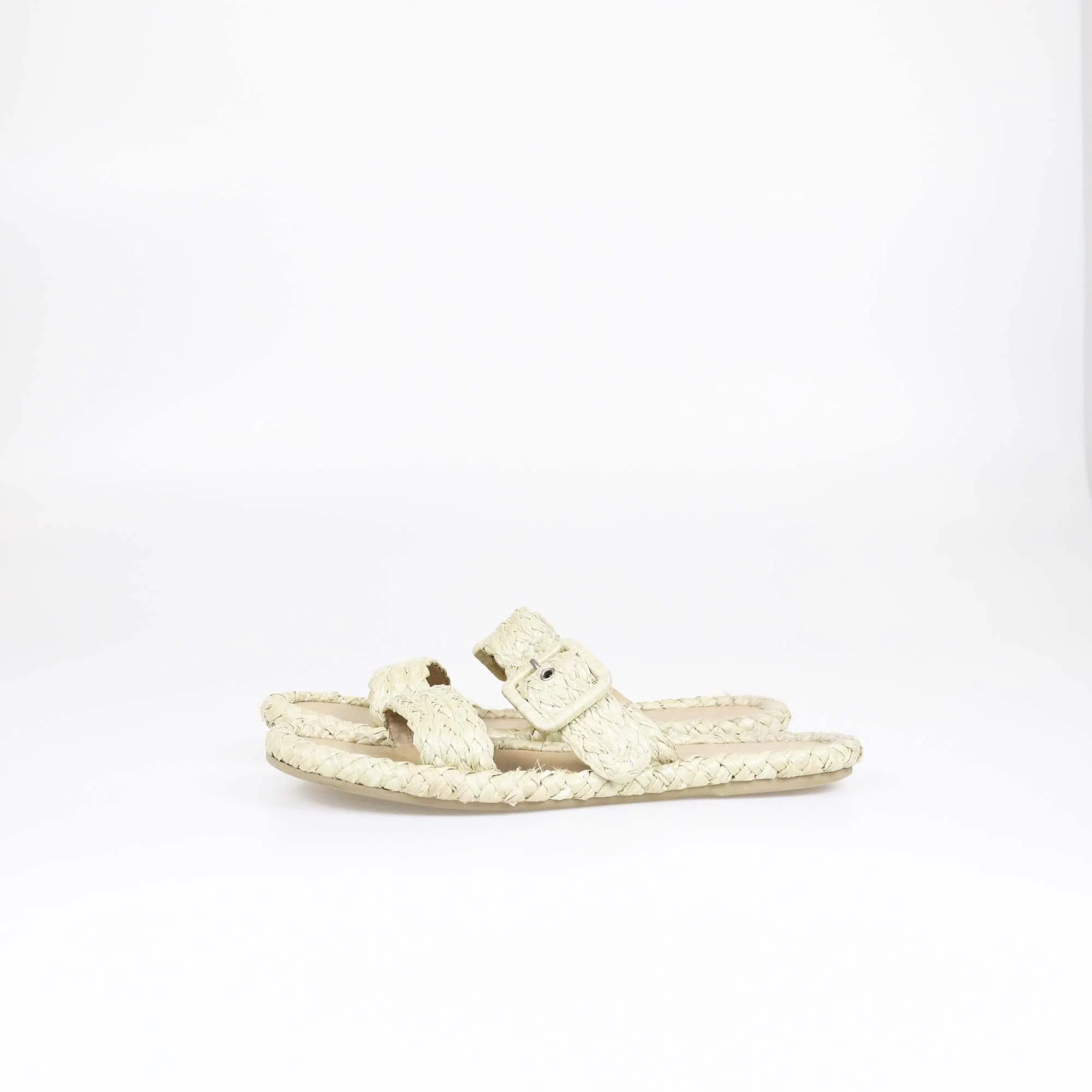 Christian Dior Natural Woven Flat Slides