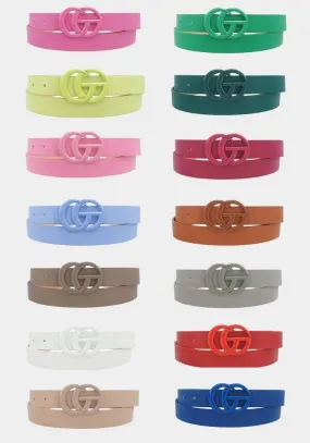 Color Coated Buckle Belts - Assorted