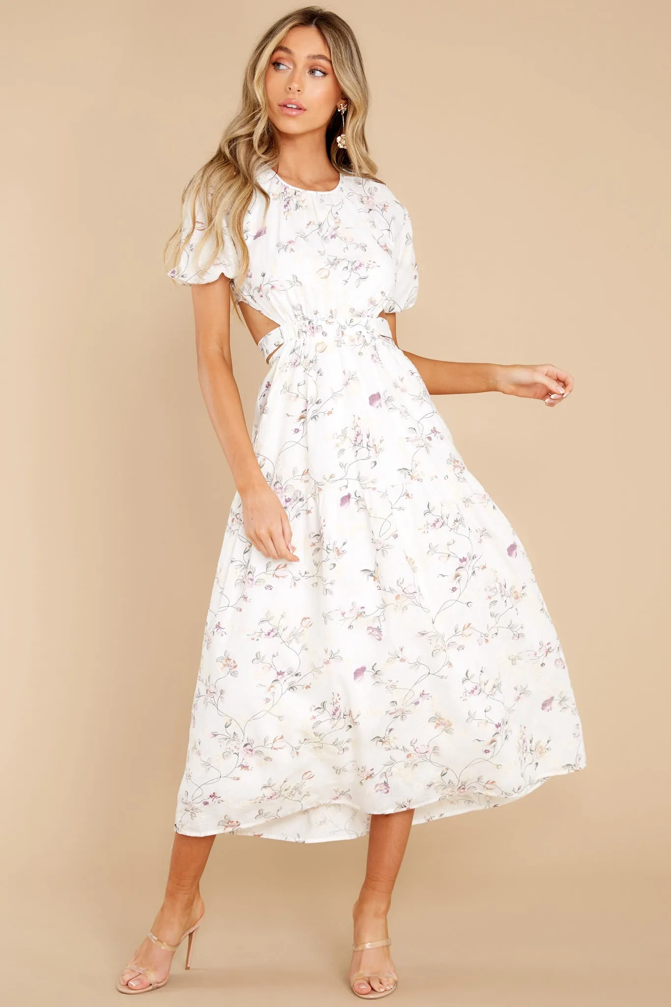 Daytime Ventures Ivory Floral Print Maxi Dress