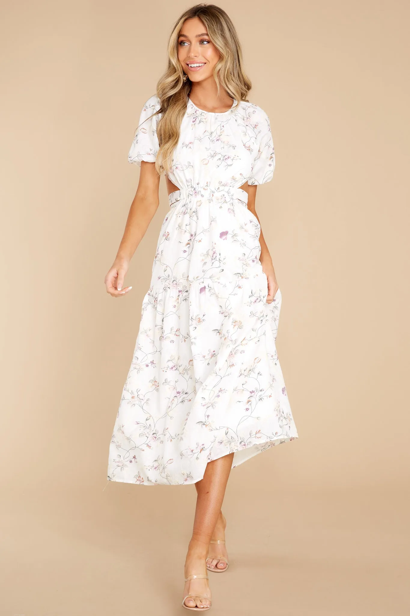 Daytime Ventures Ivory Floral Print Maxi Dress