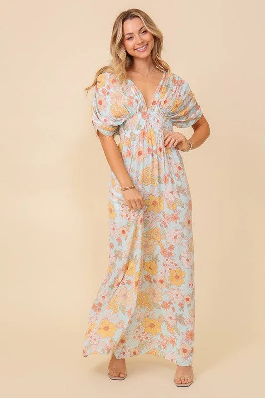 Floral Print Brunch Spring Summer Maxi Sundress *Online Only*