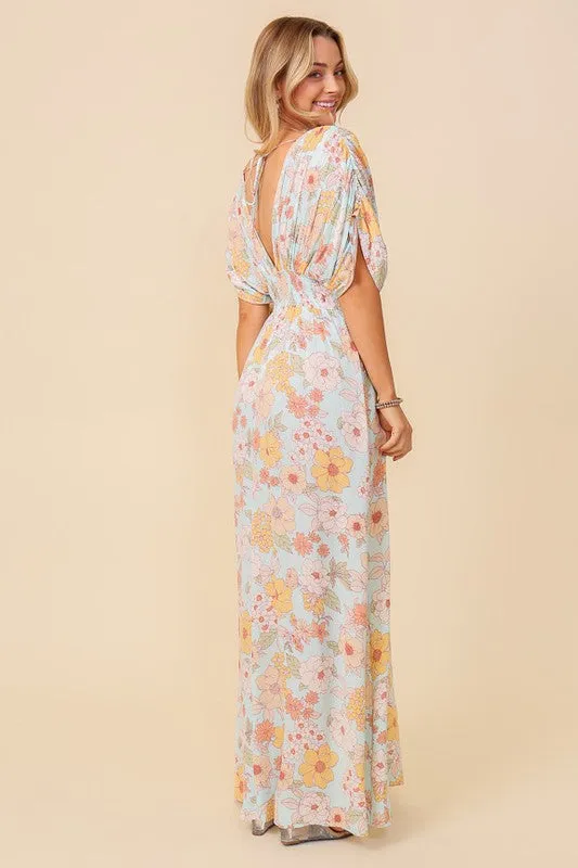 Floral Print Brunch Spring Summer Maxi Sundress *Online Only*