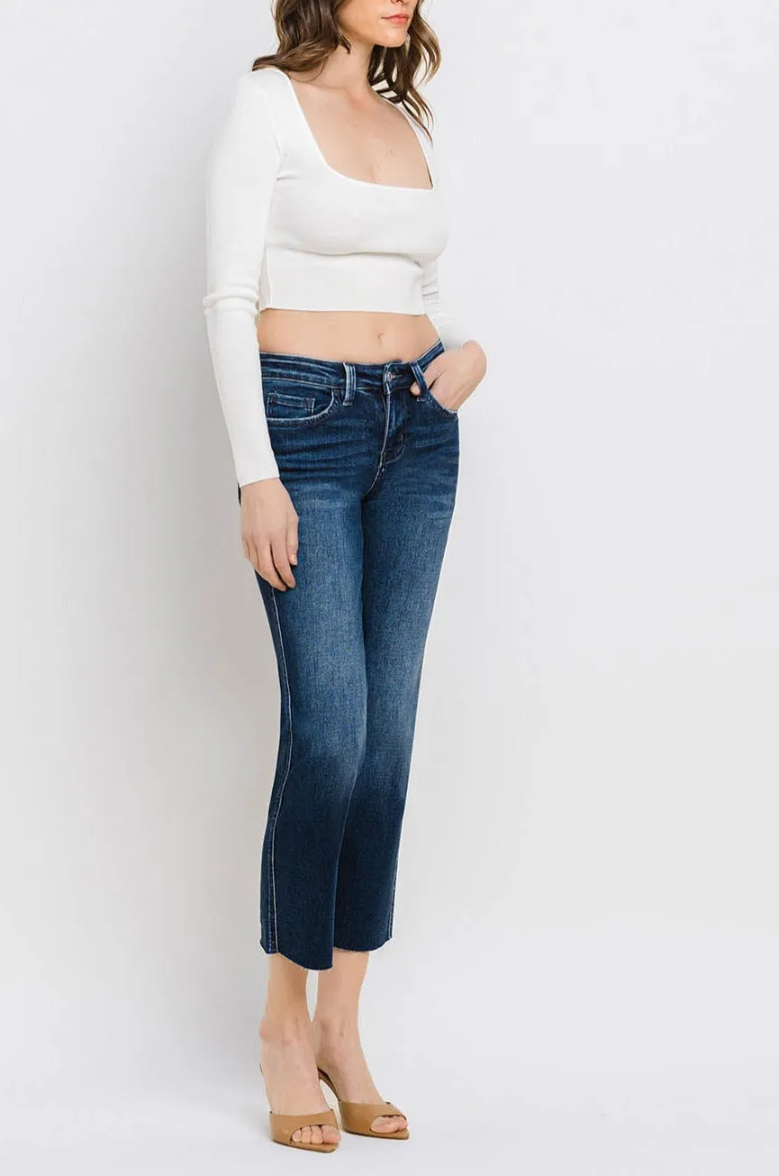 Flying Monkey - Mid Rise Cropped Straight Jeans - BY4499A