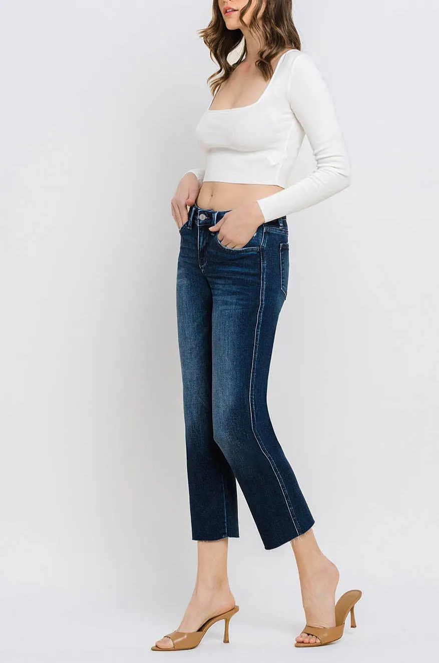 Flying Monkey - Mid Rise Cropped Straight Jeans - BY4499A