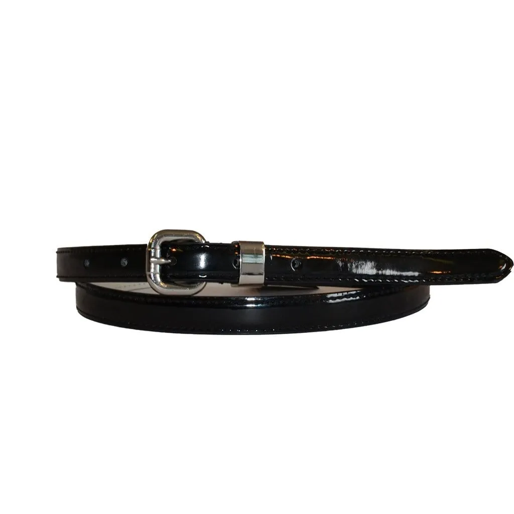 Gift Box 2 Belts | Black & Purple Skinny Leather Belt Gift Set