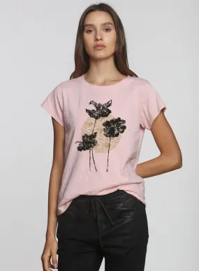 Graphic Ava Tee - Blush Poppy Deco Sun