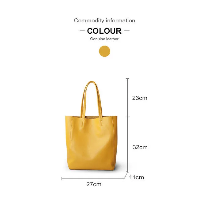 Handmade Leather Tote Bag Large Capacity Shoulder Handbag