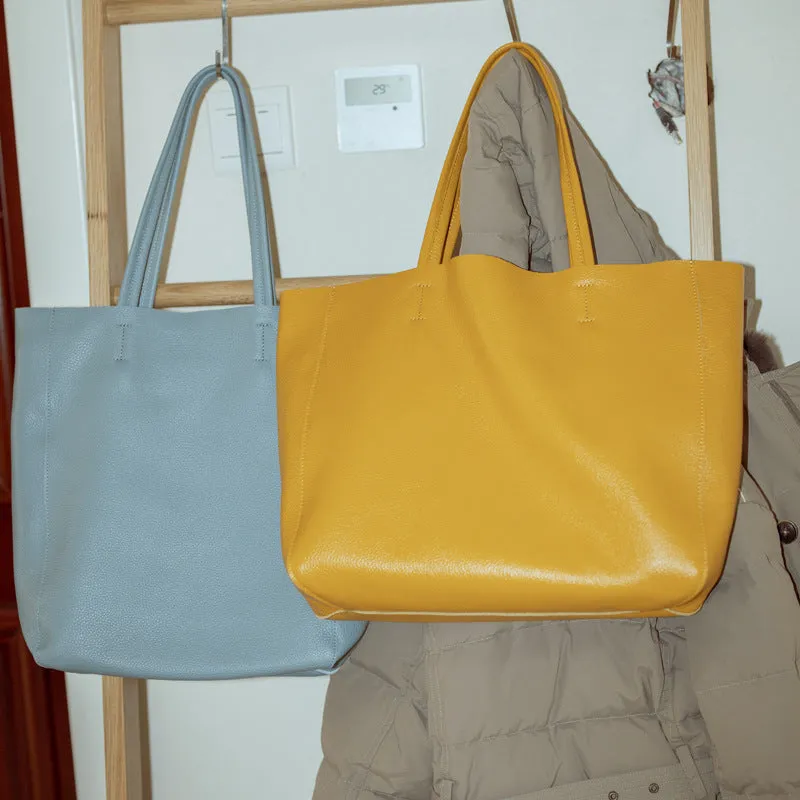 Handmade Leather Tote Bag Large Capacity Shoulder Handbag