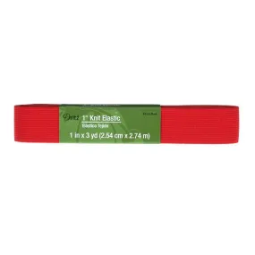 Hank Elastic 1in Knit Red 3yds