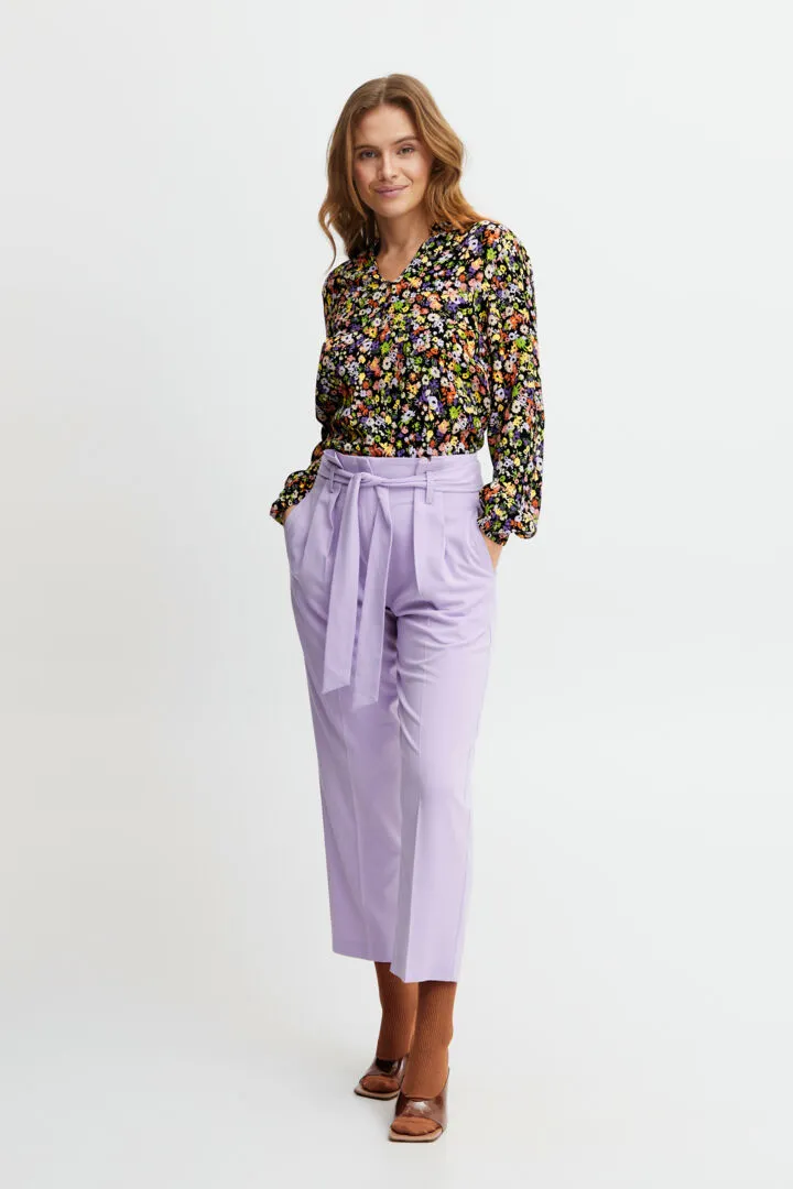 Ibane V Neck Blouse - Purple Corallites Mix