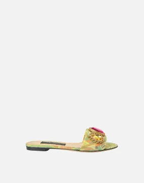 Jacquard Flats With Jewel Embellishments