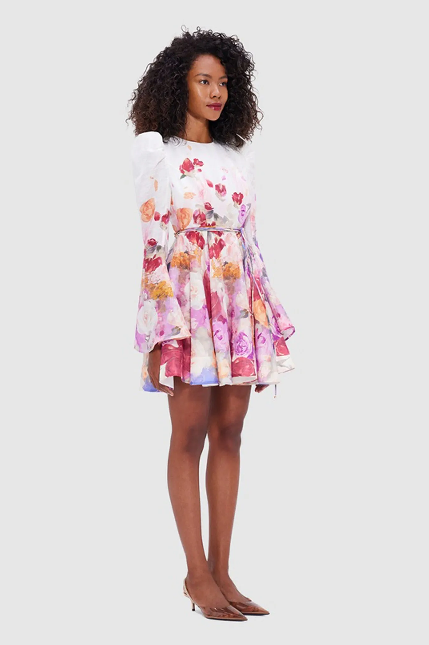 Jordyn Mini Dress Fleur Print by Leo Lin