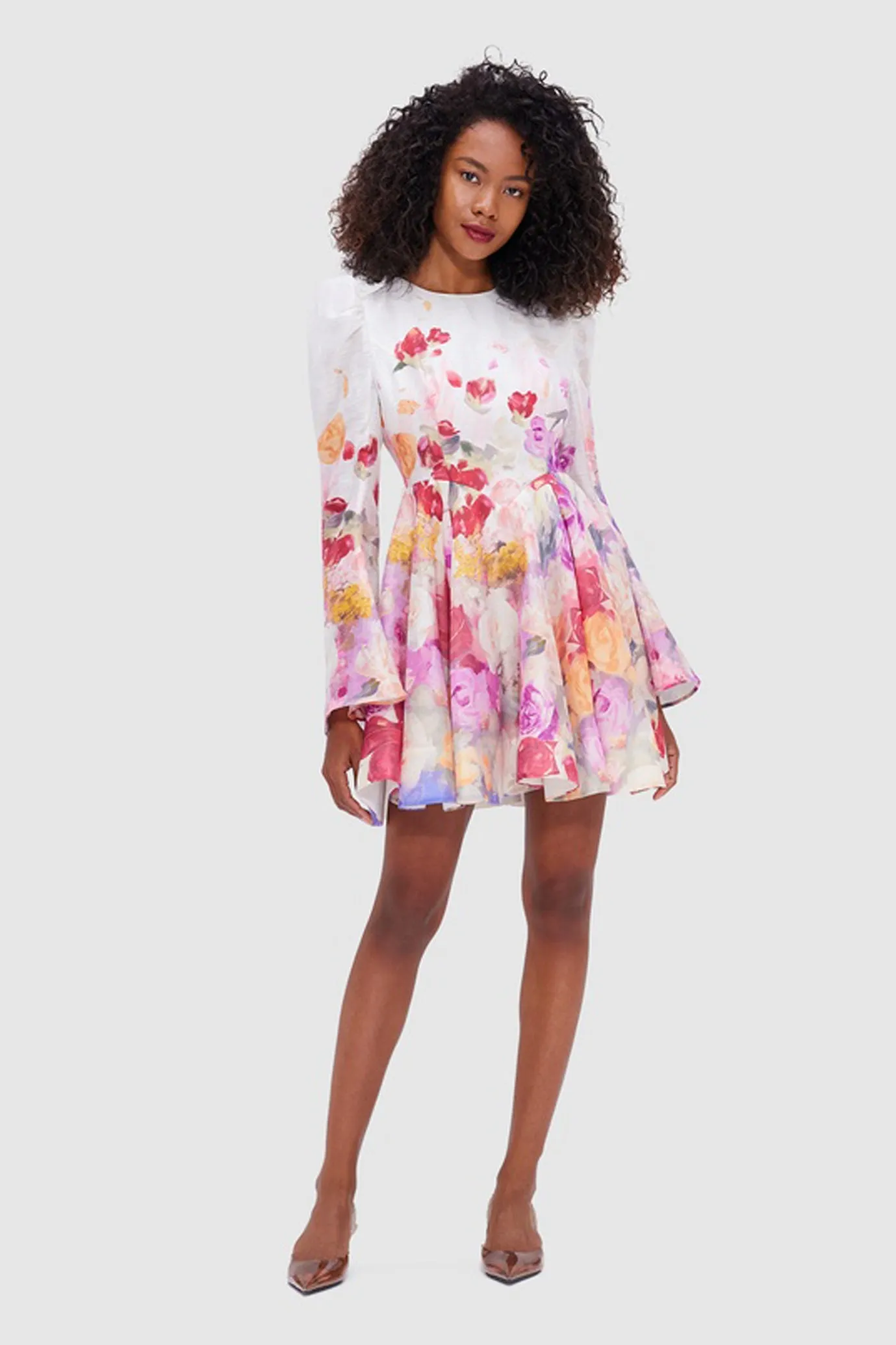 Jordyn Mini Dress Fleur Print by Leo Lin