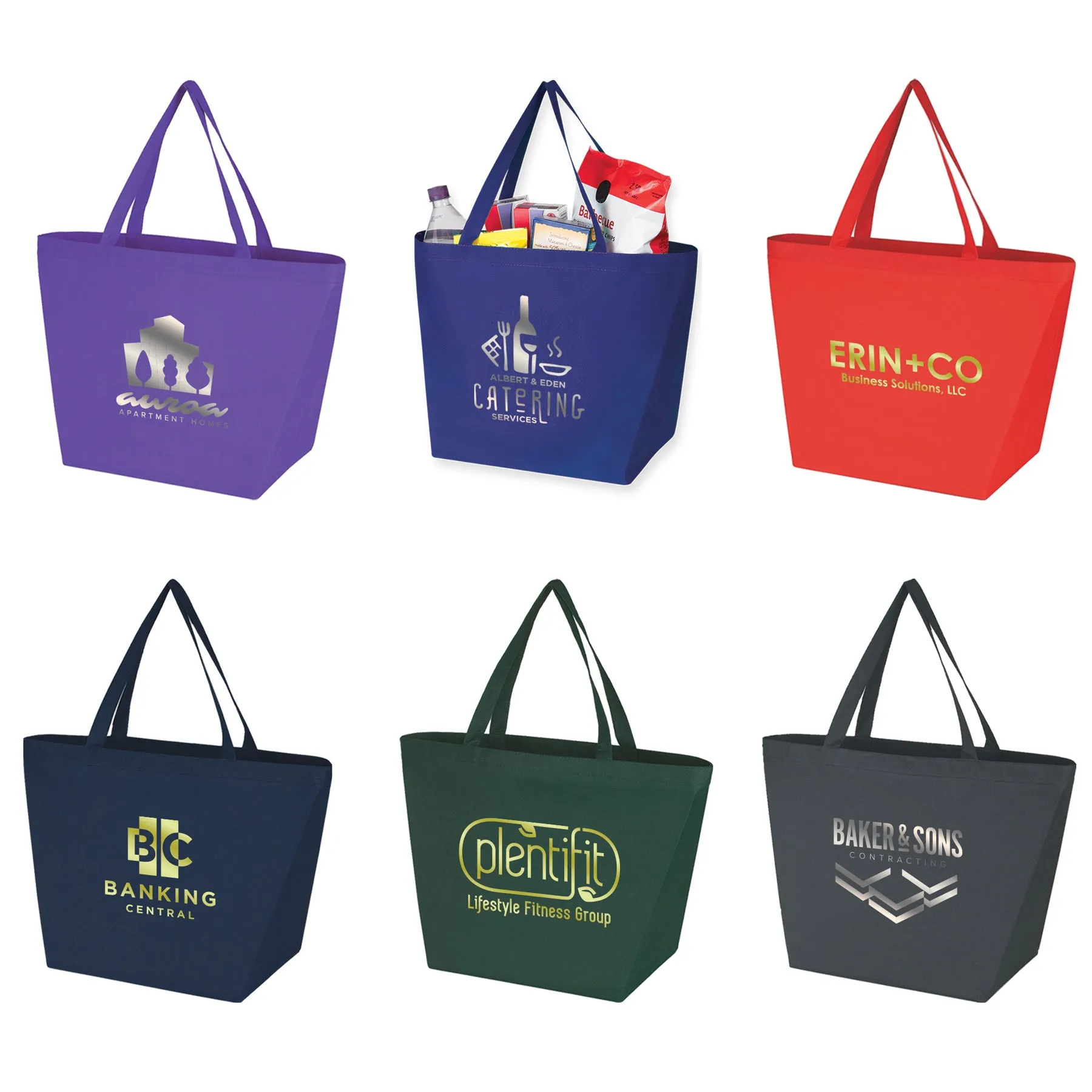 Julian Metallic Gold Logo Tote - Your Logo - FREE SHIPPING