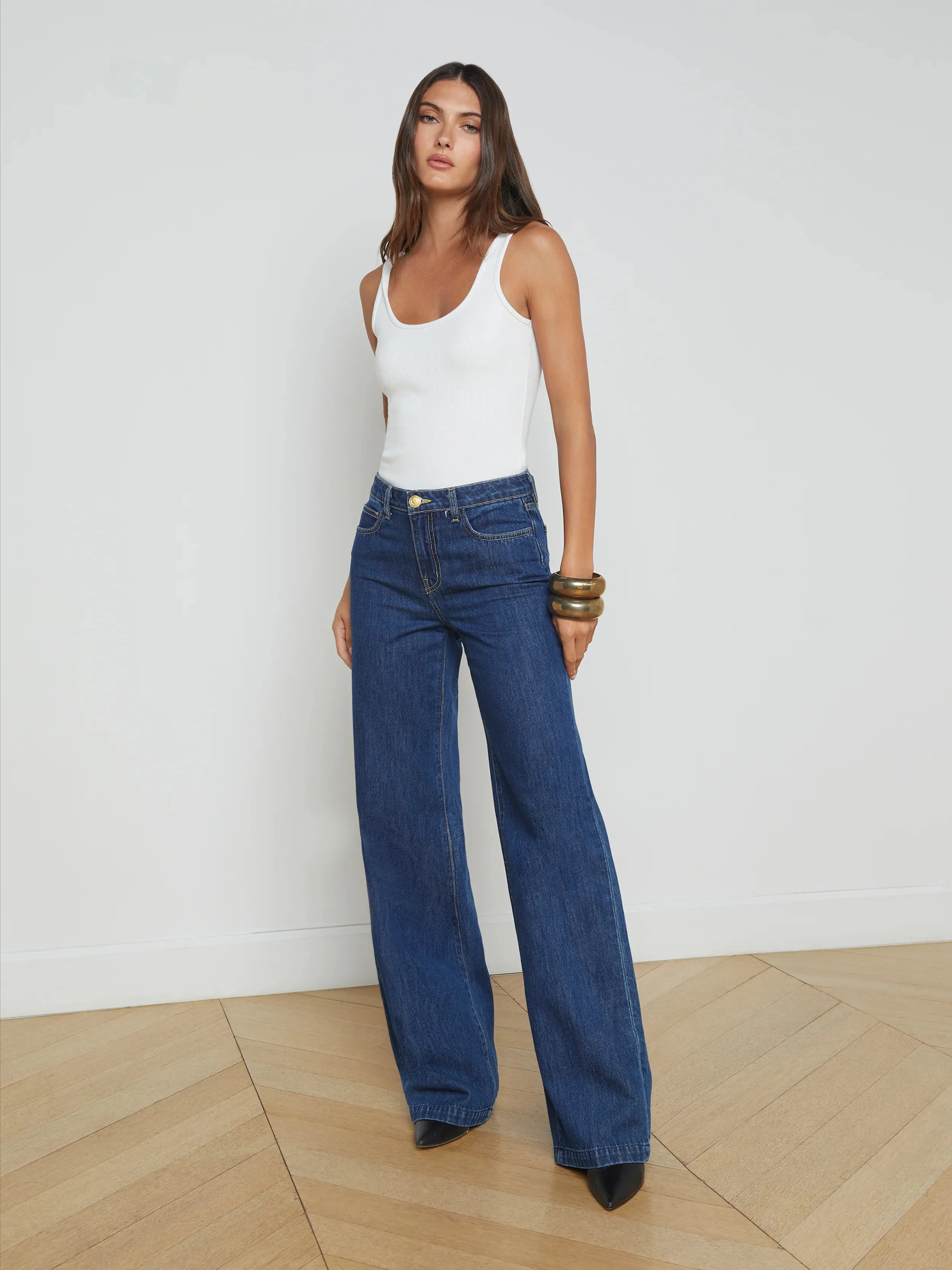 L'AGENCE CLAYTON H/R WIDE LEG JEAN