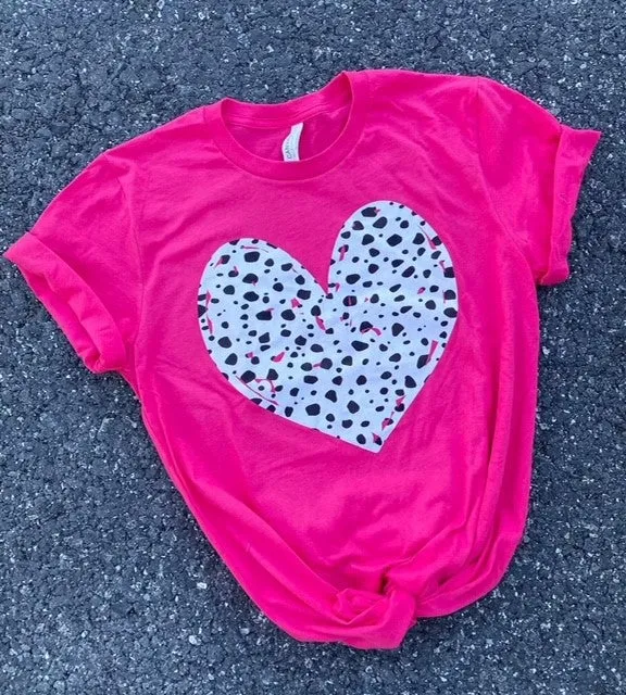 Leopard Print Heart Tee