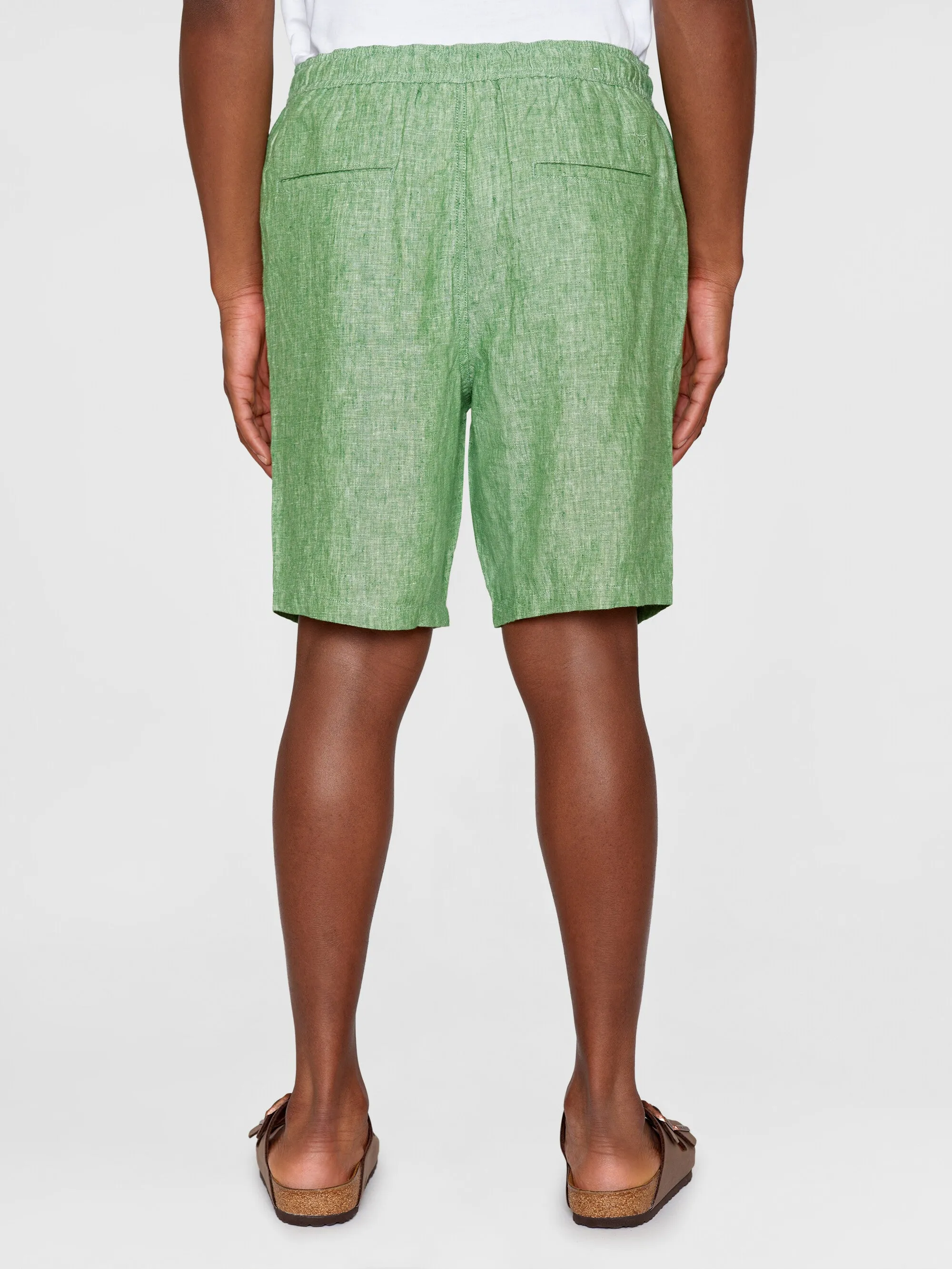 Loose Linen shorts - Shale Green