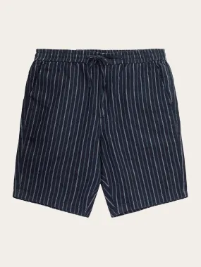 Loose striped shorts - Blue stripe