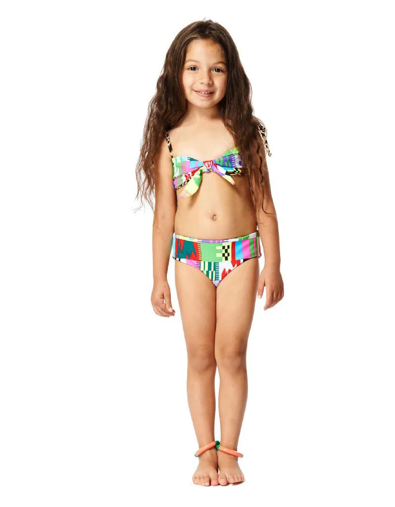 Mara Hoffman Kids Reversible Bow Bikini in Belts