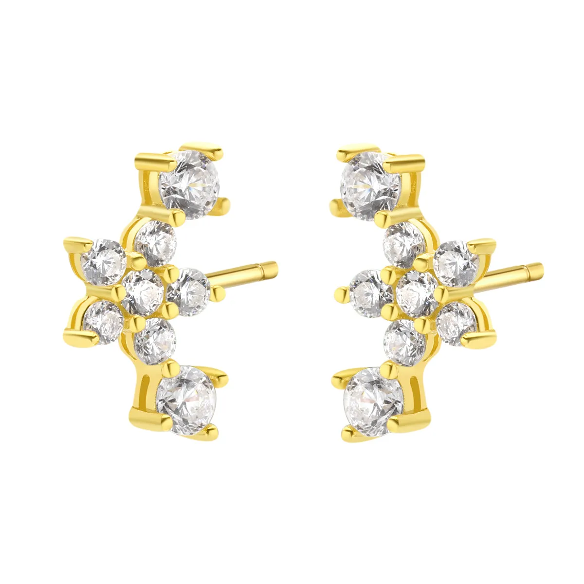 Meadow Stud Earrings Sterling Silver Gold